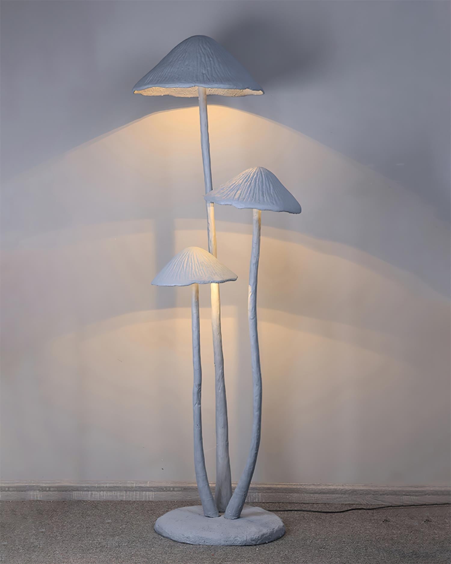 Lámpara de Suelo Escultura de Hongo LED para Salón – Diseño Natural en Gris, Verde y Blanco, Altura 186cm 6