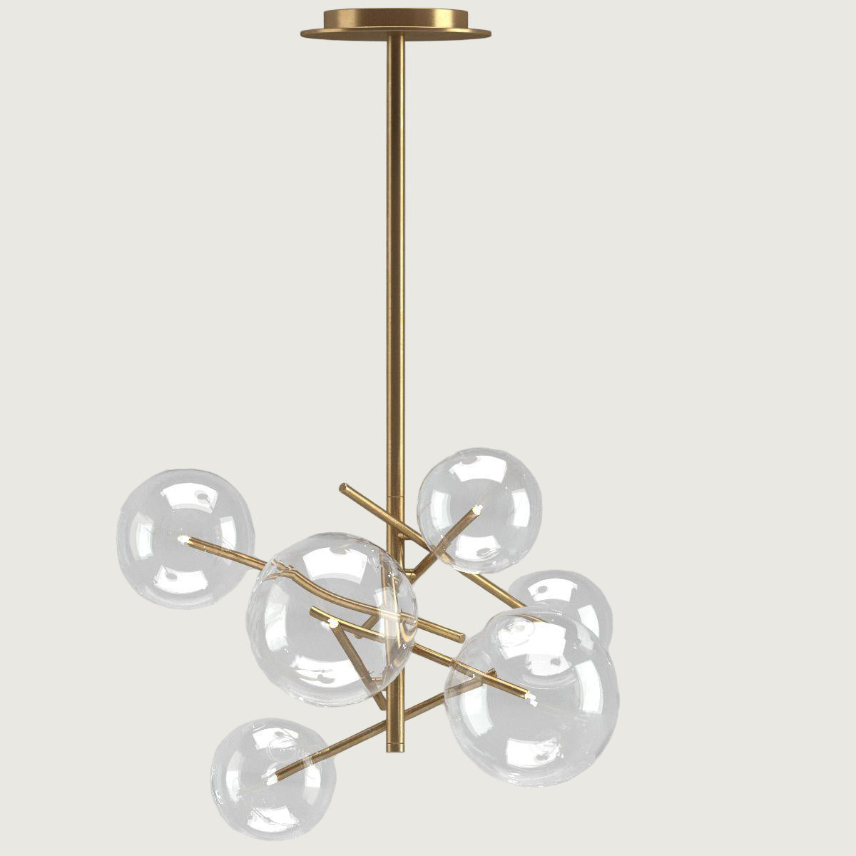 Lámpara de Suspensión Bolle con Esferas de Cristal y Luz LED – Personalizable en Altura 0