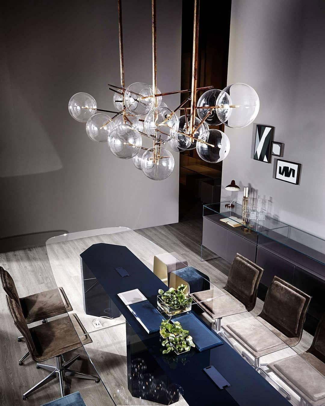 Lámpara de Suspensión Bolle con Esferas de Cristal y Luz LED – Personalizable en Altura 4