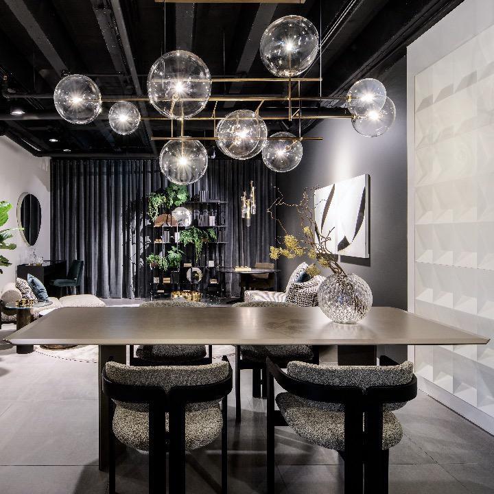 Lámpara de Suspensión Bolle con Esferas de Cristal y Luz LED – Personalizable en Altura 7