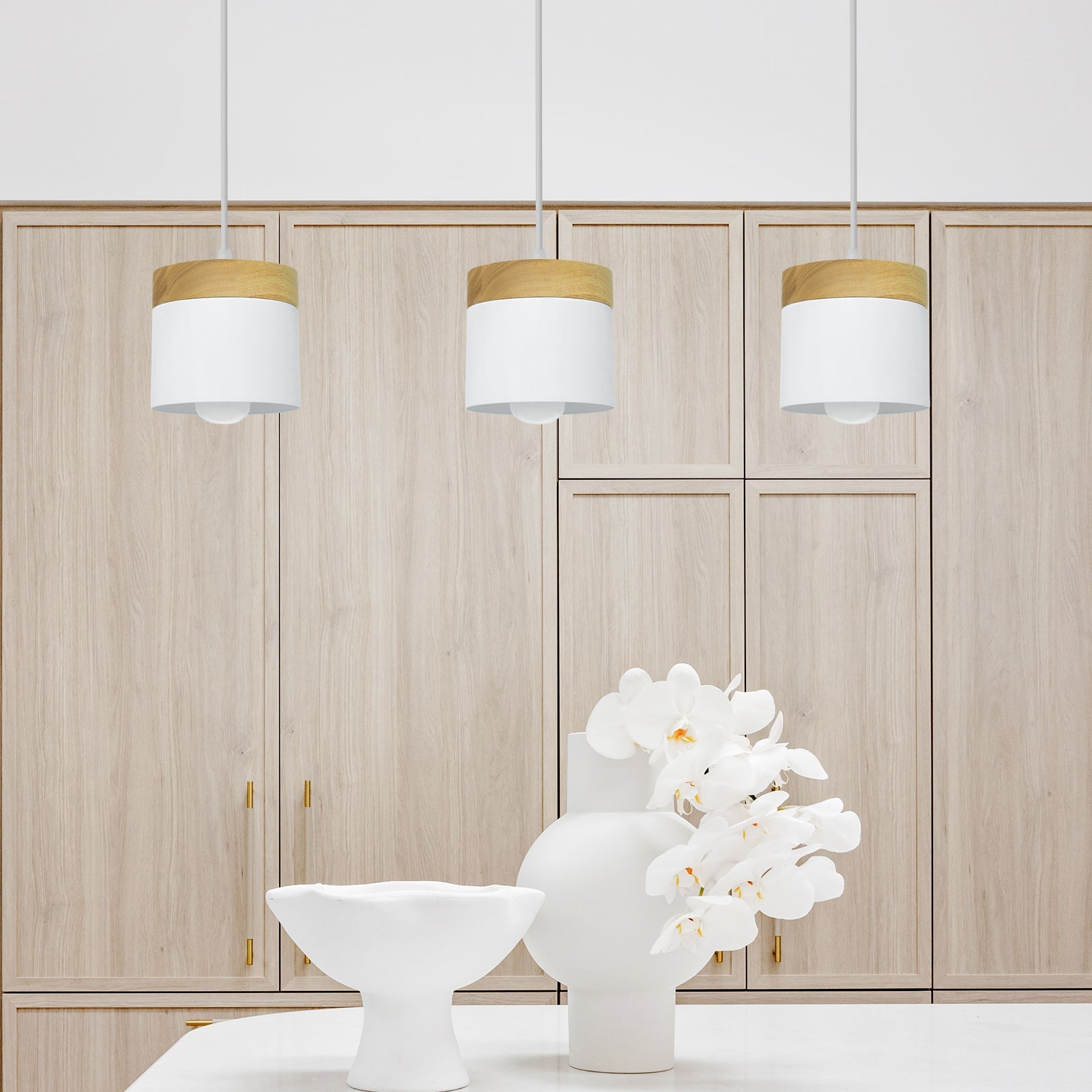 Lámpara de Suspensión Cilíndrica de Madera de Estilo Nórdico 7