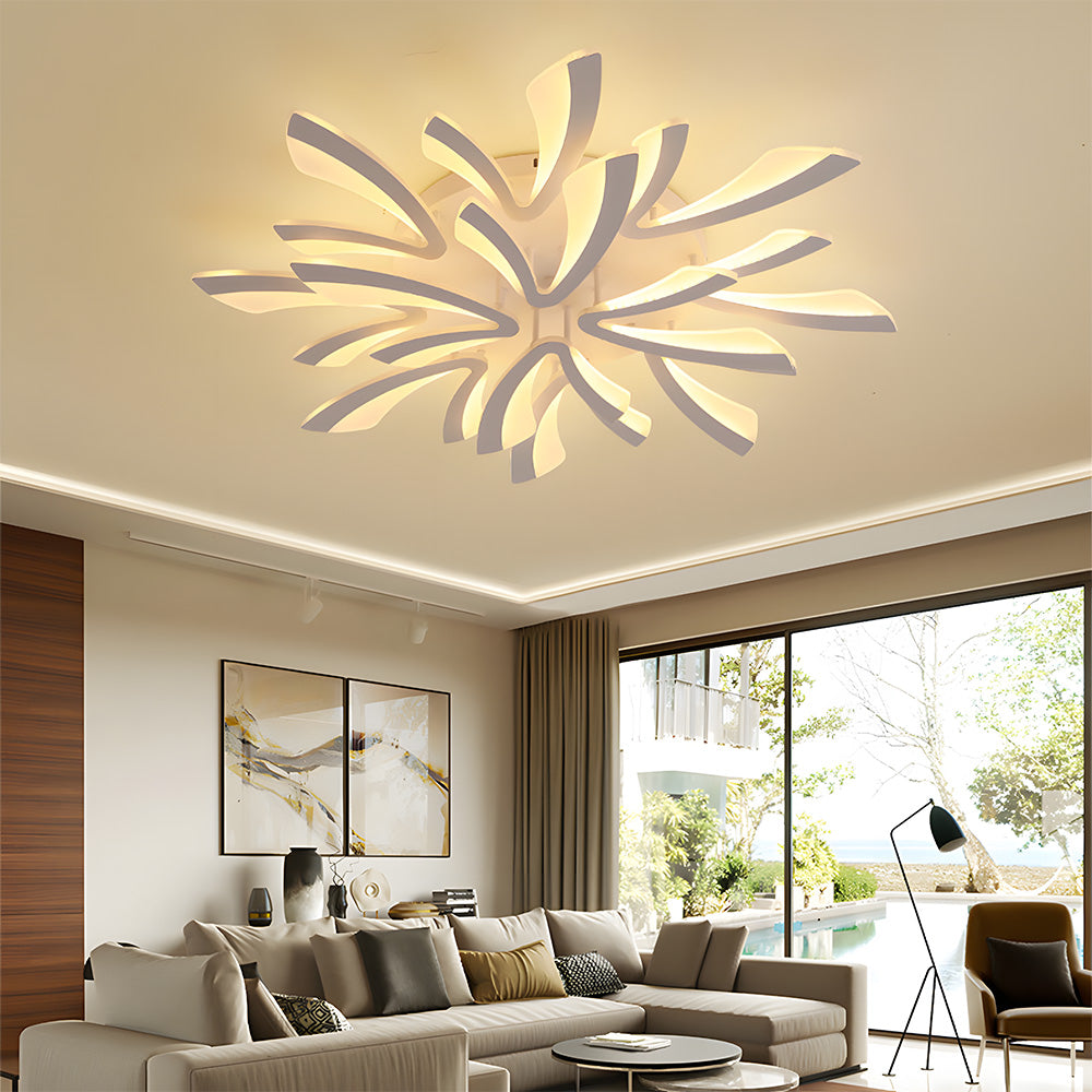 Lámpara de Techo Acrílica en Diseño de Pétalos para Sala de Estar – Iluminación Moderna y Elegante 10
