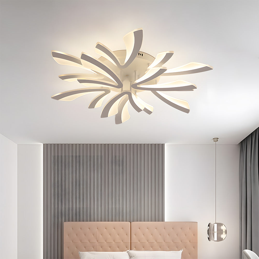 Lámpara de Techo Acrílica en Diseño de Pétalos para Sala de Estar – Iluminación Moderna y Elegante 12