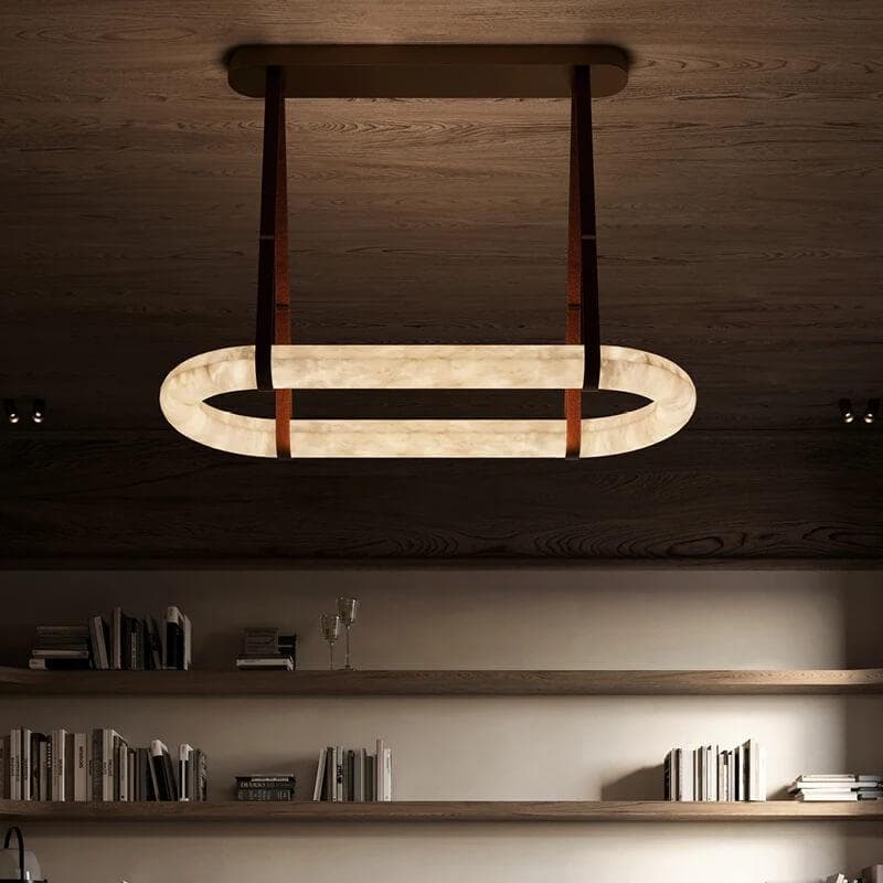 Lámpara de Techo Circular de Alabastro con Luz LED Integrada – Diseño Moderno para Interiores, 60-200 cm, Varias Temperaturas de Color 2
