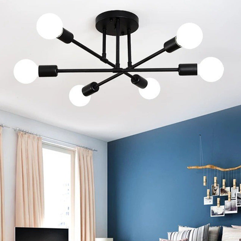 Lámpara de Techo Creativa de Hierro con Múltiples Cabezas para Iluminación Moderna en Dormitorio y Salón 0