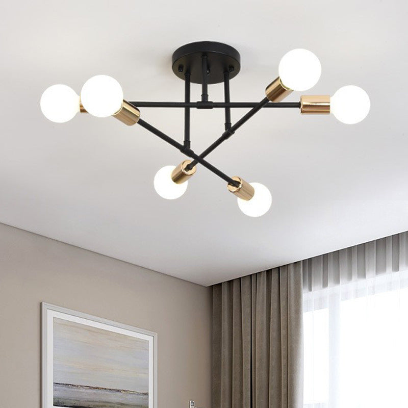 Lámpara de Techo Creativa de Hierro con Múltiples Cabezas para Iluminación Moderna en Dormitorio y Salón 2