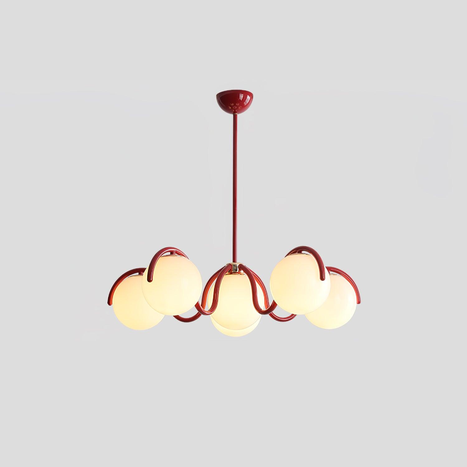 Lámpara de Techo Curva de Metal y Vidrio, Diseño Moderno para Comedor y Cocina, 69 cm, Compatible con LED 9