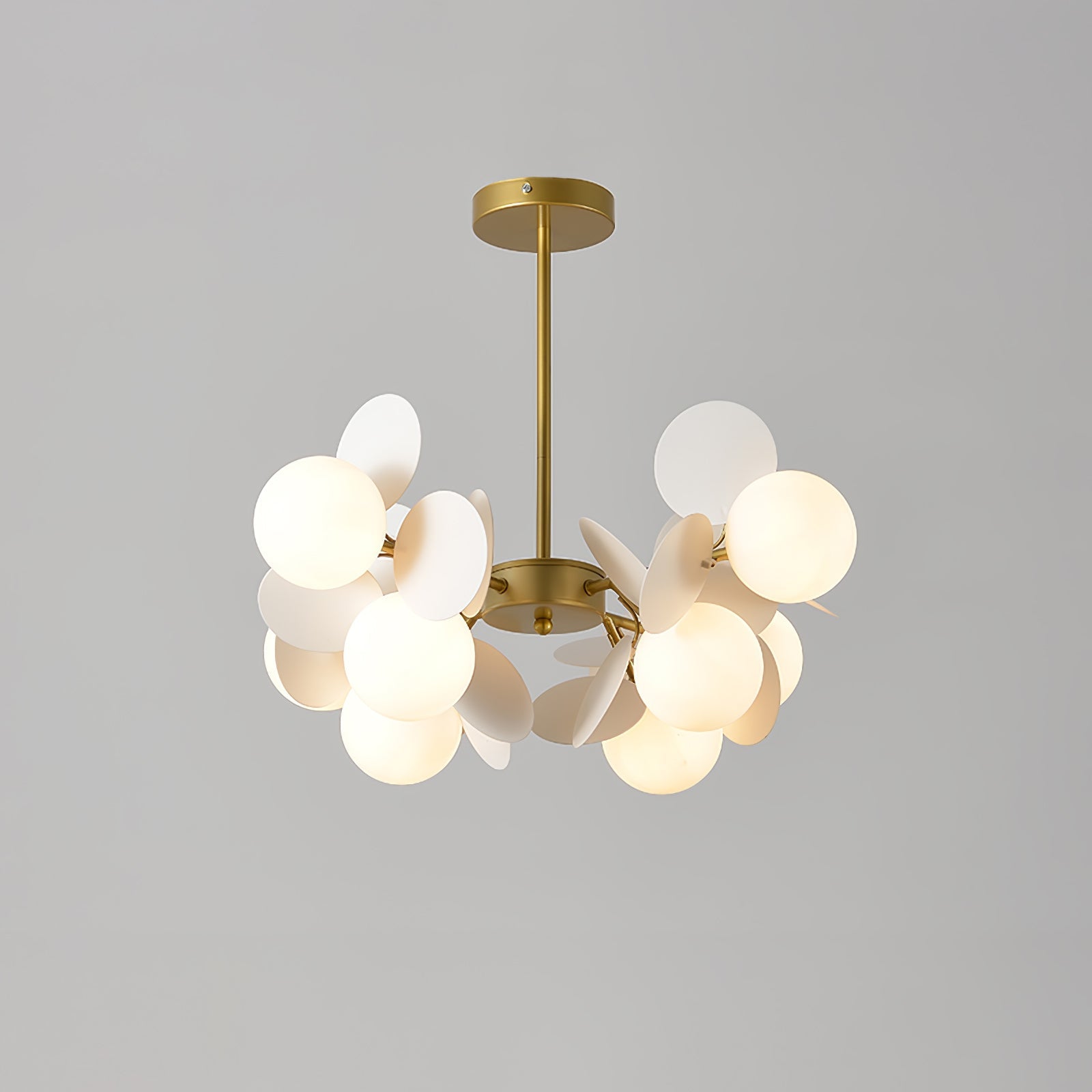 Lámpara de Techo Estilo Árbol Off White con 8-15 Luces, Diseño Geométrico y Botánico, Ideal para Iluminación Moderna y Ambiental 0