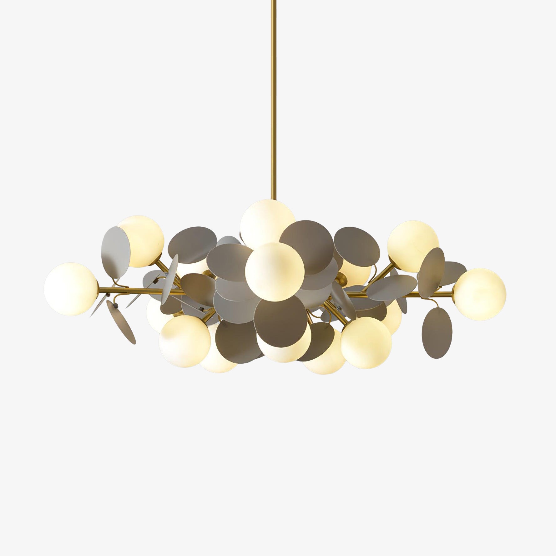 Lámpara de Techo Estilo Árbol Off White con 8-15 Luces, Diseño Geométrico y Botánico, Ideal para Iluminación Moderna y Ambiental 1