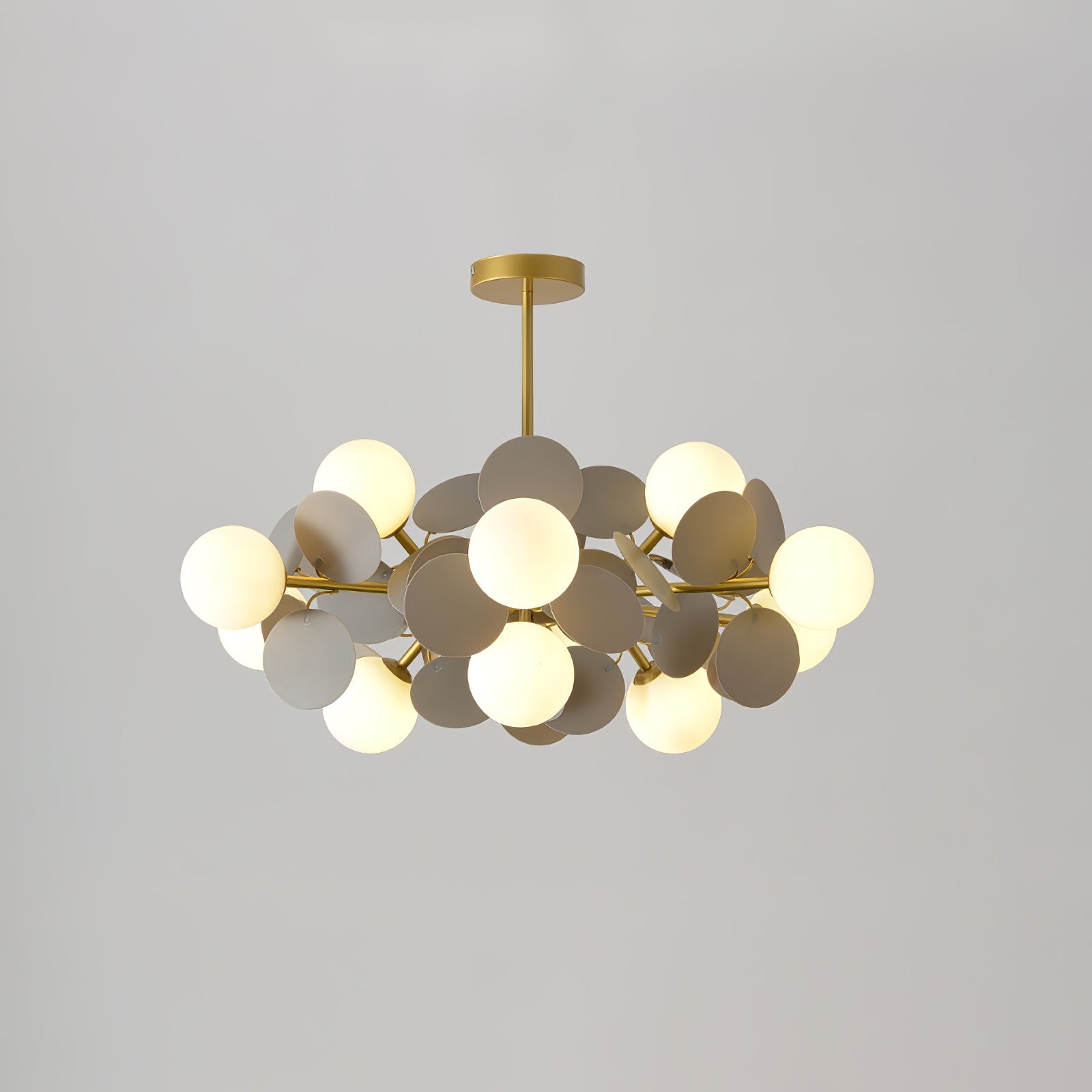 Lámpara de Techo Estilo Árbol Off White con 8-15 Luces, Diseño Geométrico y Botánico, Ideal para Iluminación Moderna y Ambiental 12