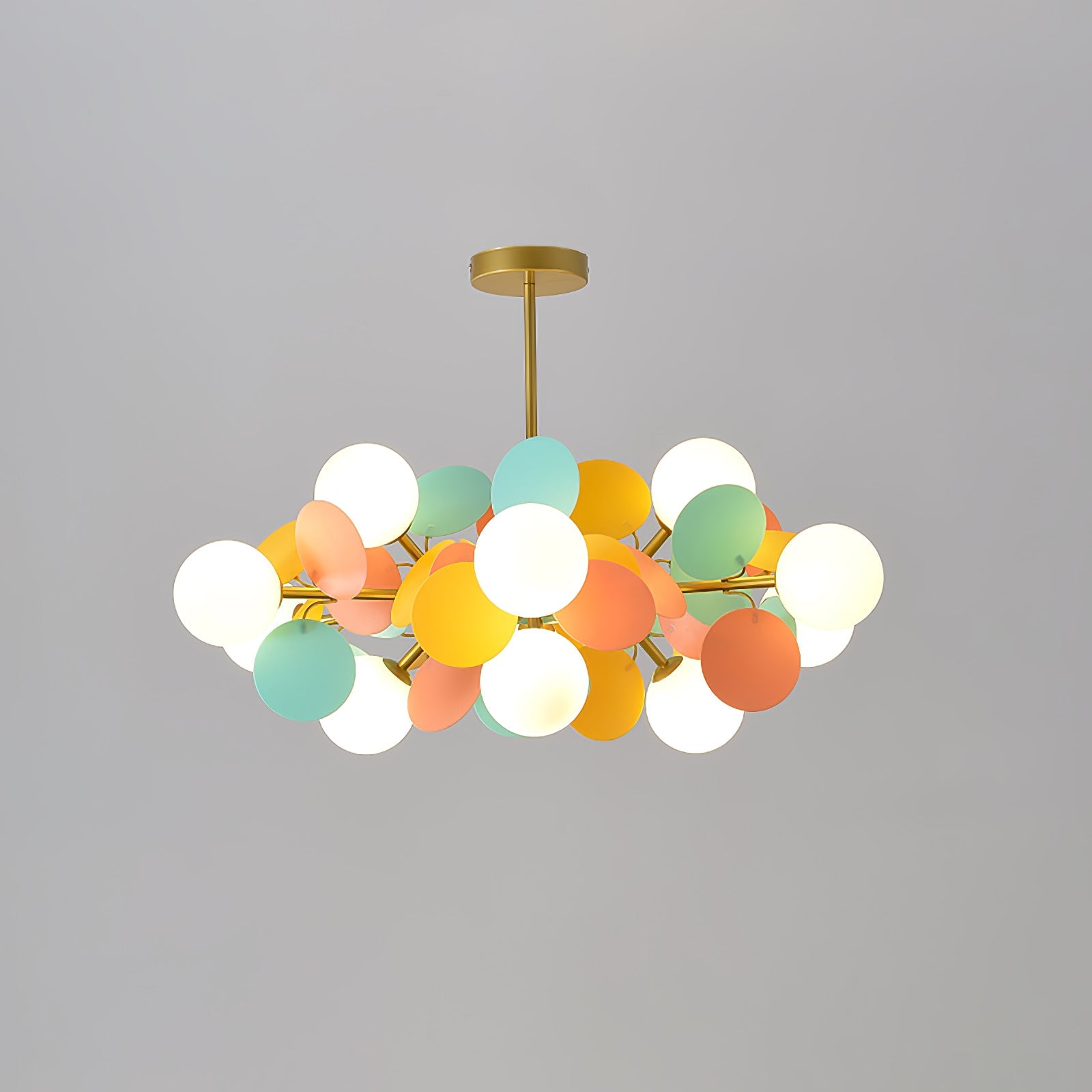 Lámpara de Techo Estilo Árbol Off White con 8-15 Luces, Diseño Geométrico y Botánico, Ideal para Iluminación Moderna y Ambiental 18