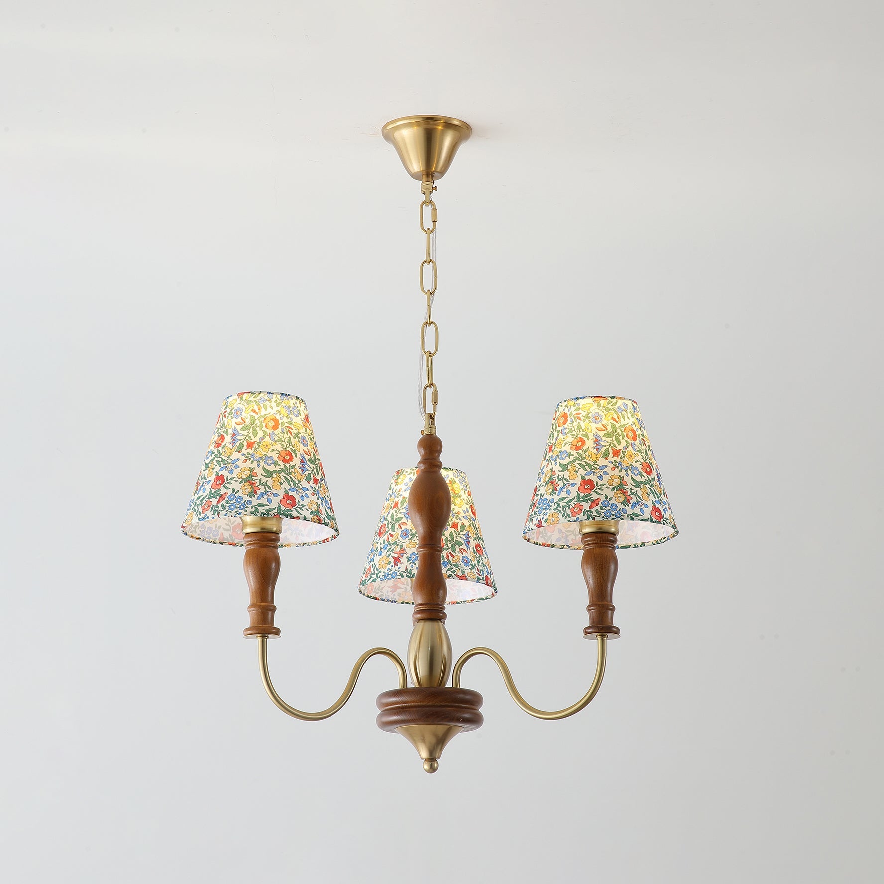Lámpara de Techo Floral Alyssa de Metal y Madera, 3, 6 o 8 Luces, Ideal para Salones y Comedores - Lámparas de Techo Modernas 0