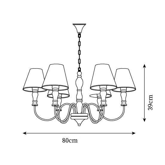Lámpara de Techo Floral Alyssa de Metal y Madera, 3, 6 o 8 Luces, Ideal para Salones y Comedores - Lámparas de Techo Modernas 6