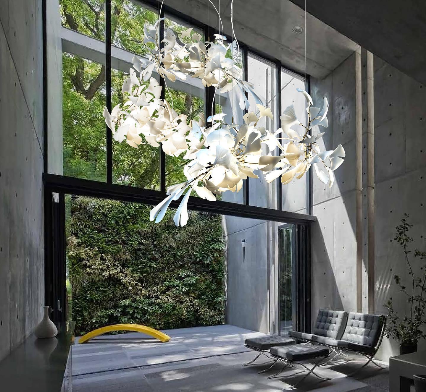 Lámpara de Techo Ginkgo de Porcelana con Diseño de Hojas – Variedad de Colores y Tamaños 7