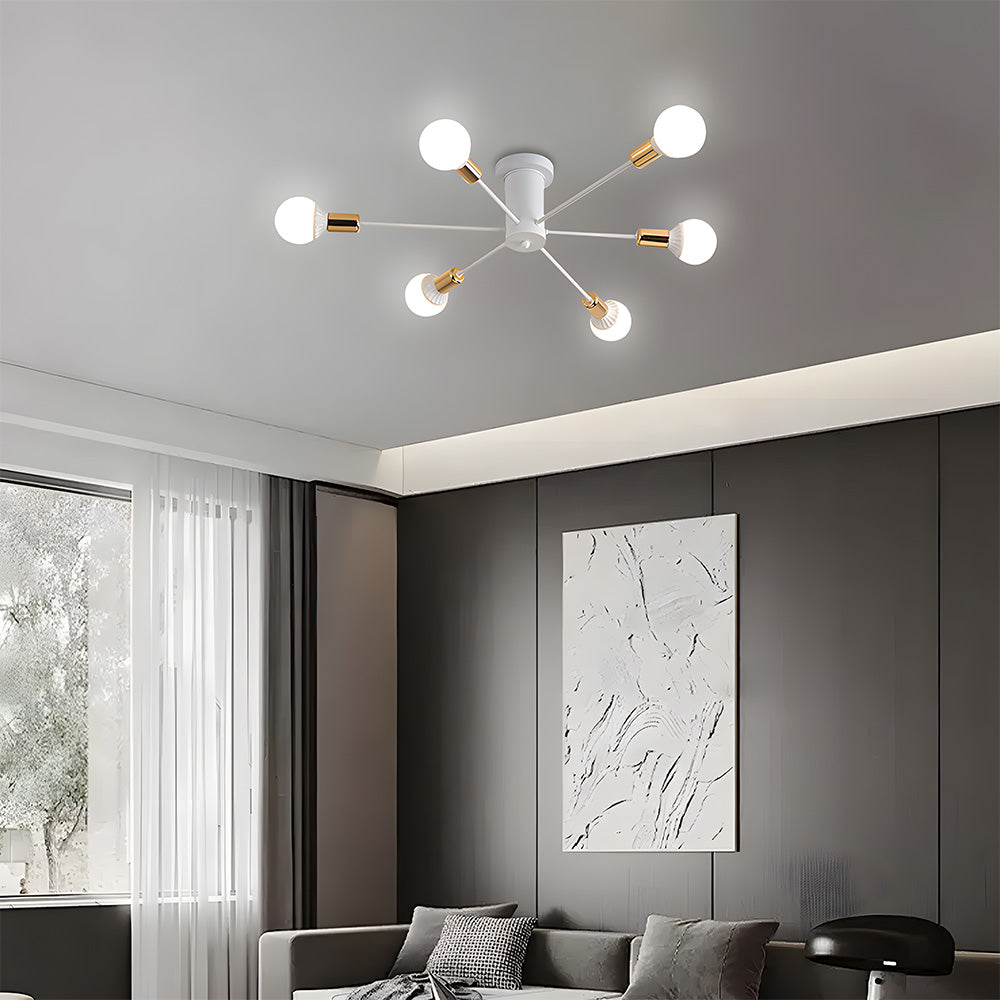 Lámpara de Techo Industrial con Cabezas Ajustables de Hierro para Salón y Dormitorio - Iluminación Moderna y Funcional 10