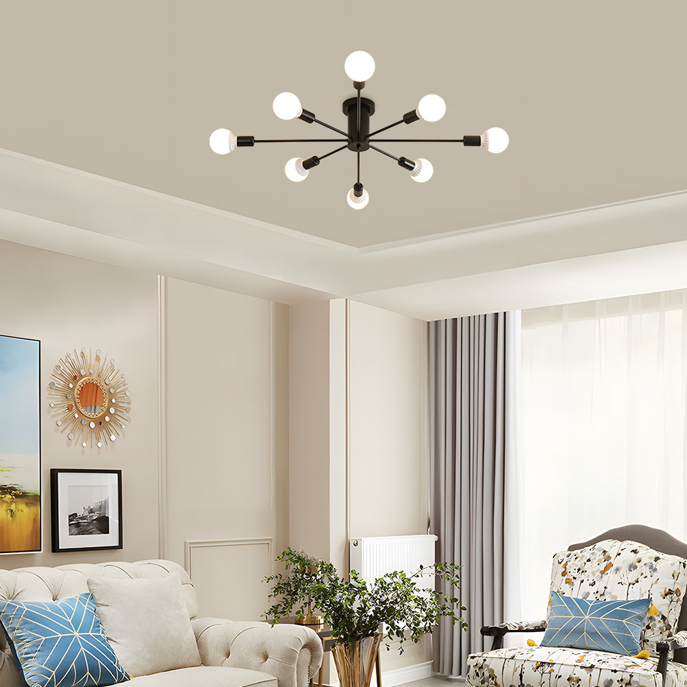 Lámpara de Techo Industrial con Cabezas Ajustables de Hierro para Salón y Dormitorio - Iluminación Moderna y Funcional 11