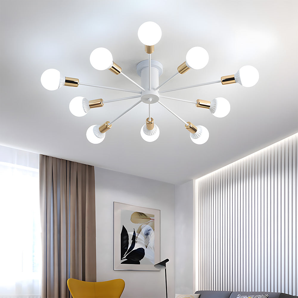 Lámpara de Techo Industrial con Cabezas Ajustables de Hierro para Salón y Dormitorio - Iluminación Moderna y Funcional 12