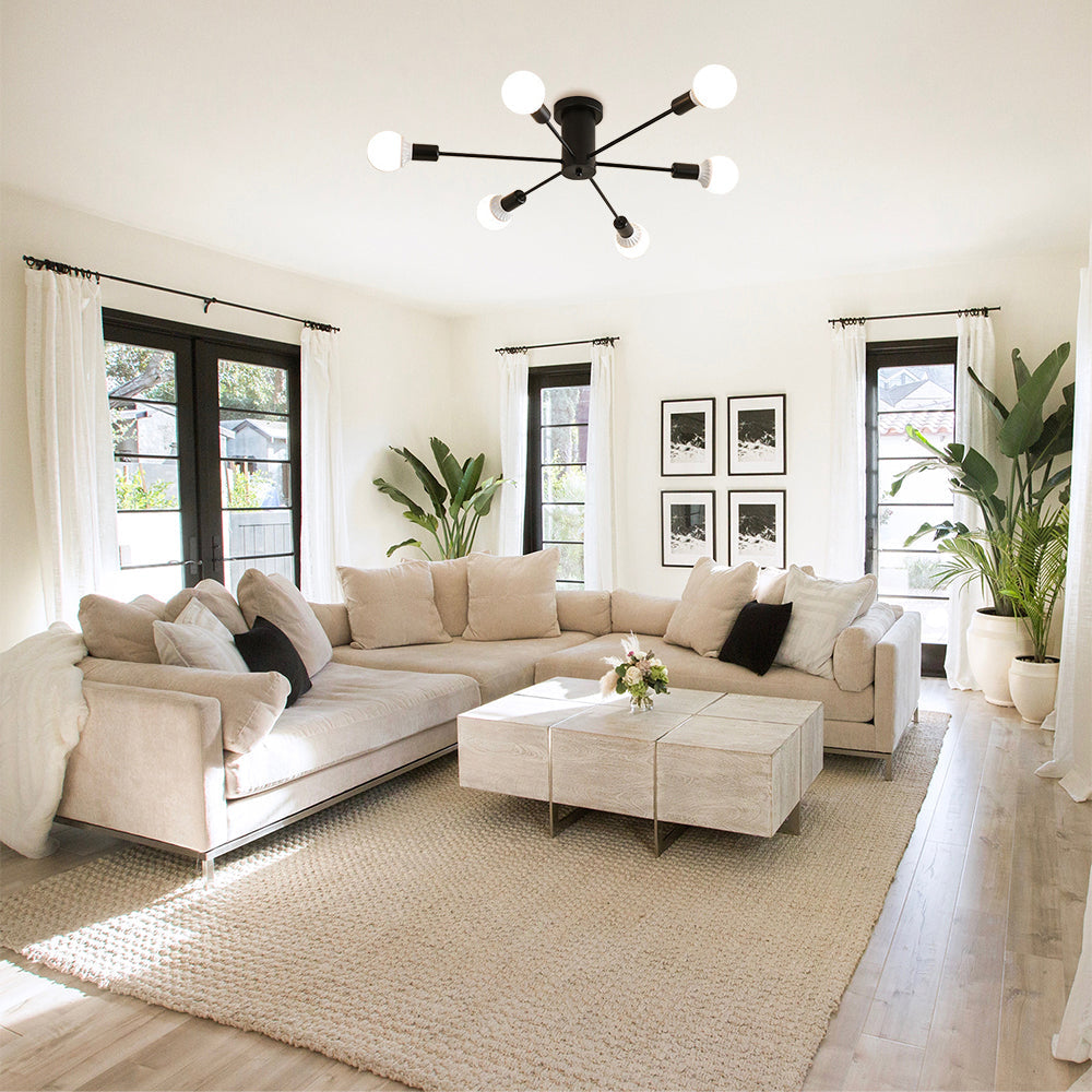 Lámpara de Techo Industrial con Cabezas Ajustables de Hierro para Salón y Dormitorio - Iluminación Moderna y Funcional 14