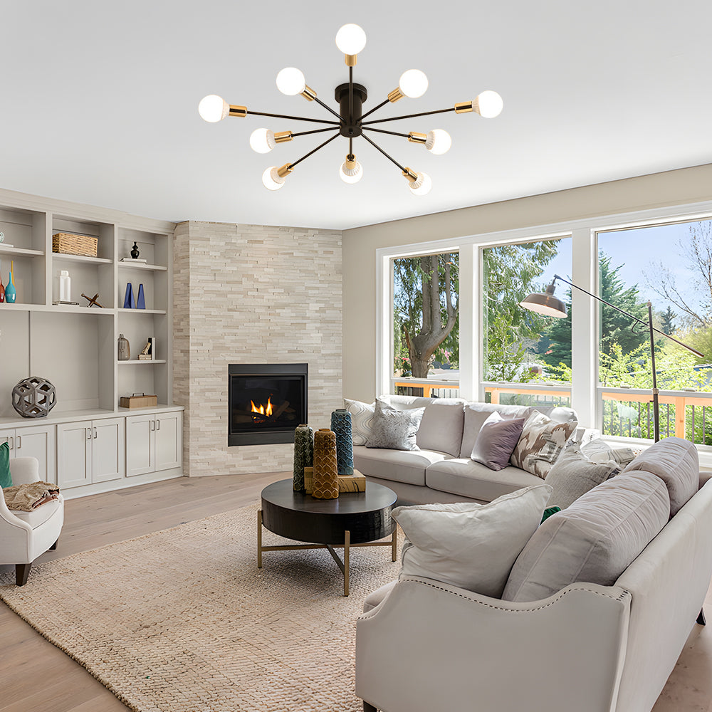 Lámpara de Techo Industrial con Cabezas Ajustables de Hierro para Salón y Dormitorio - Iluminación Moderna y Funcional 15