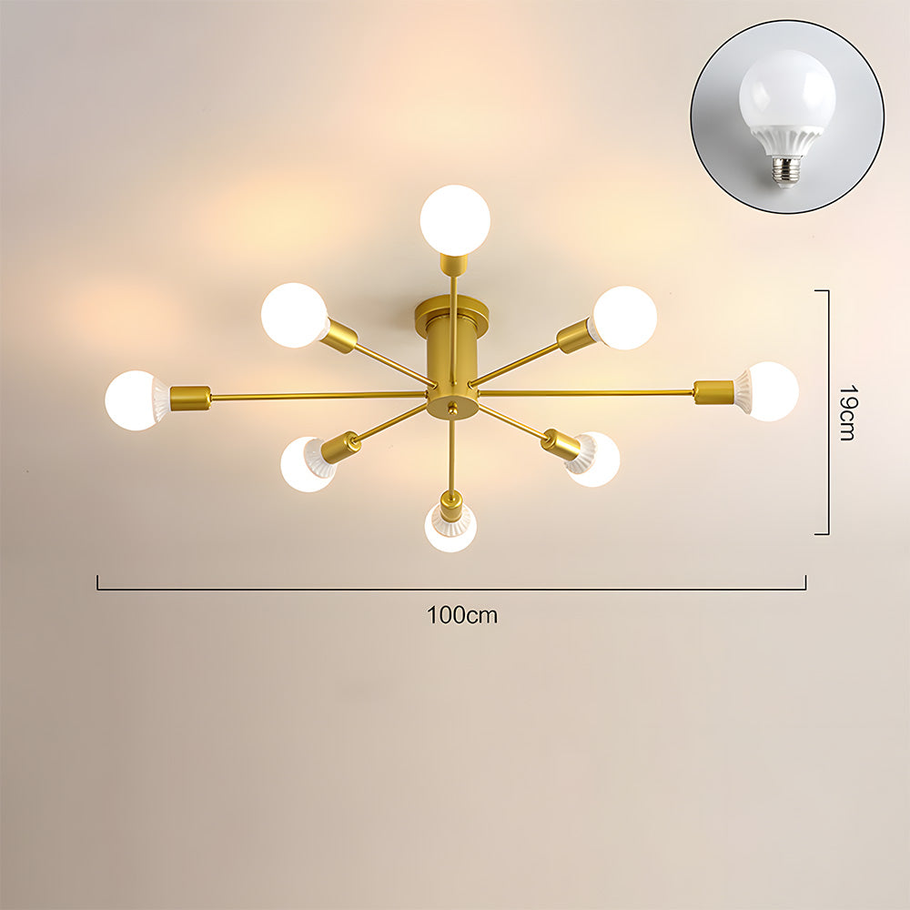 Lámpara de Techo Industrial con Cabezas Ajustables de Hierro para Salón y Dormitorio - Iluminación Moderna y Funcional 3