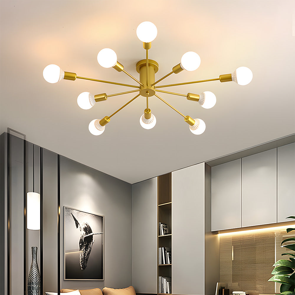 Lámpara de Techo Industrial con Cabezas Ajustables de Hierro para Salón y Dormitorio - Iluminación Moderna y Funcional 4