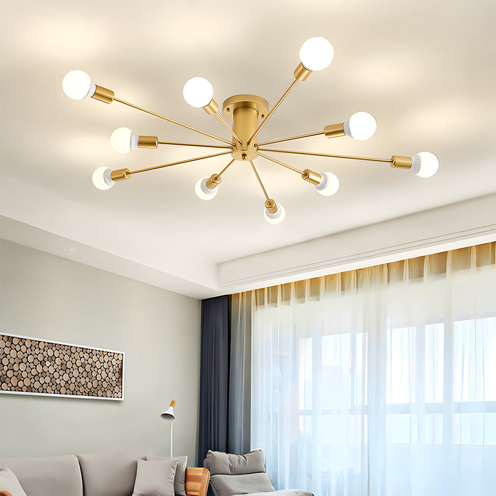 Lámpara de Techo Industrial con Cabezas Ajustables de Hierro para Salón y Dormitorio - Iluminación Moderna y Funcional 5