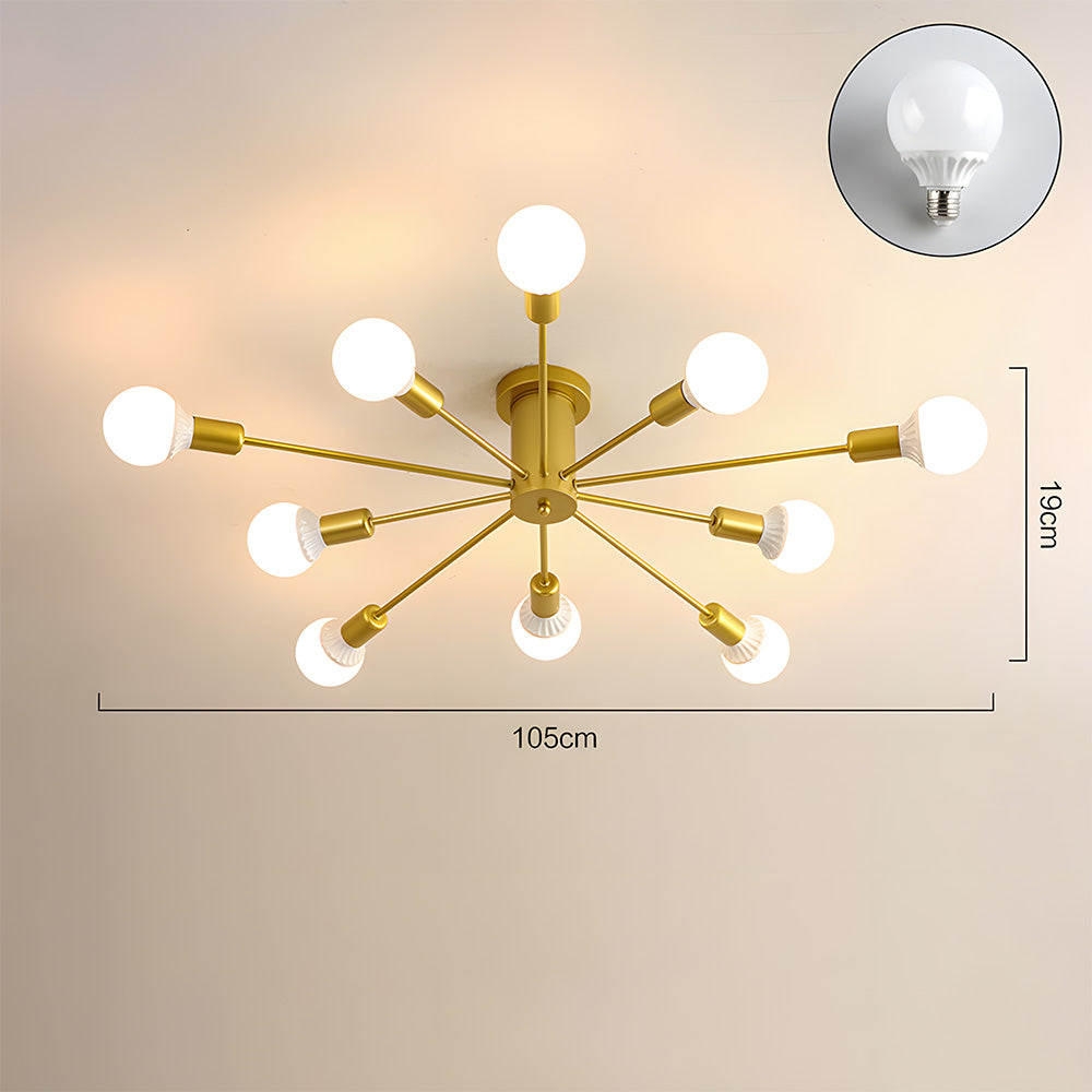 Lámpara de Techo Industrial con Cabezas Ajustables de Hierro para Salón y Dormitorio - Iluminación Moderna y Funcional 6