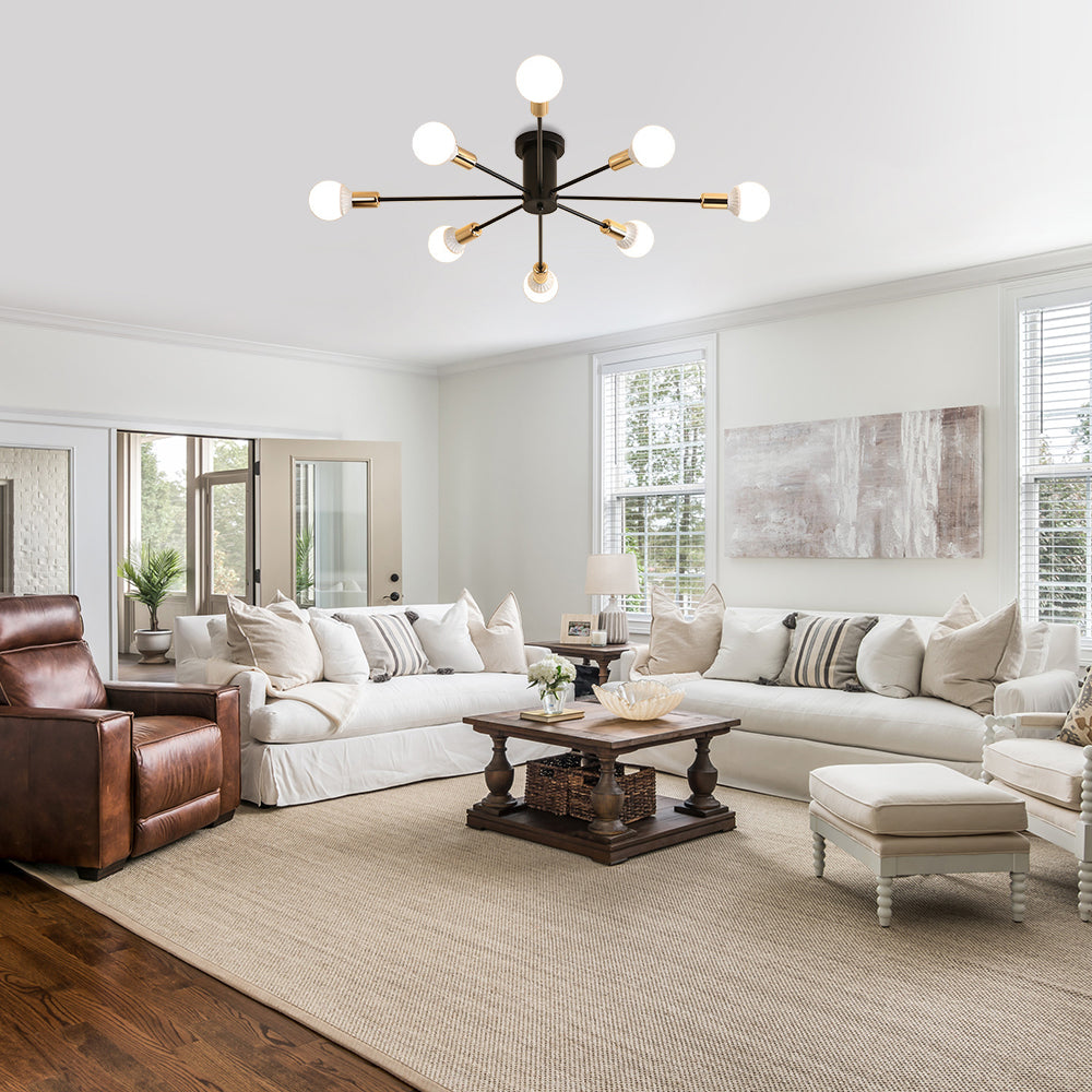 Lámpara de Techo Industrial con Cabezas Ajustables de Hierro para Salón y Dormitorio - Iluminación Moderna y Funcional 9