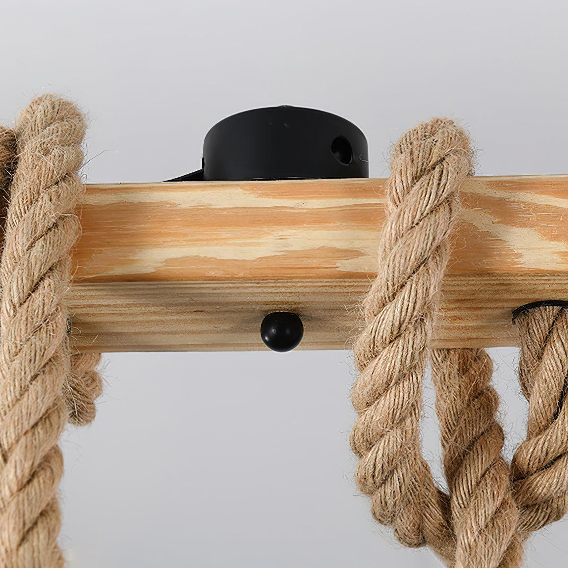 Lámpara de Techo Industrial de Cuerda de Cáñamo con 5 o 8 Luces – Chandelier Ecológico y Elegante 6