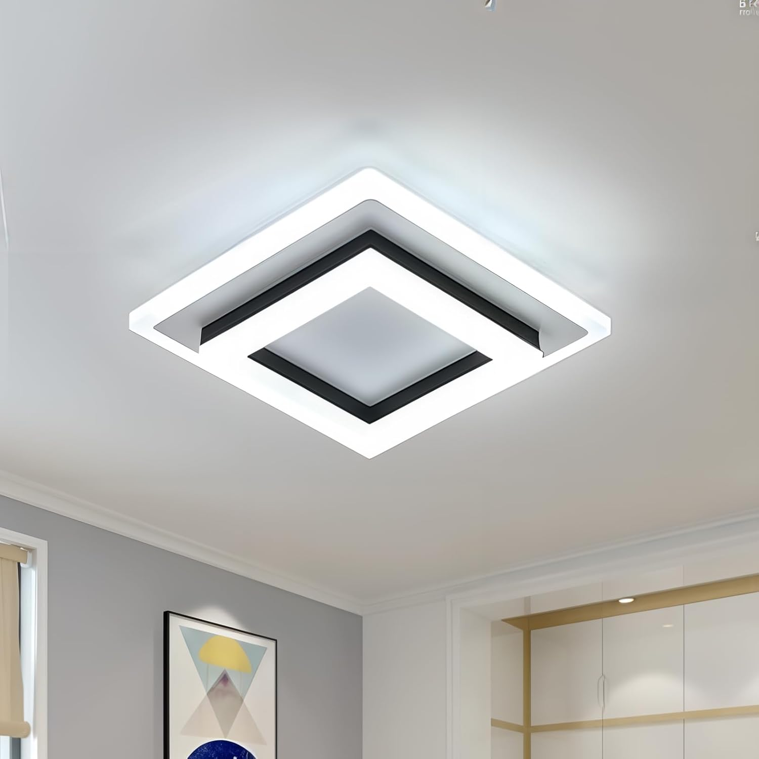 Lámpara de Techo LED Art Deco, Eficiencia Energética 24W, Luz Cálida 1920 Lúmenes, Ideal para Pasillos y Espacios Compactos 1