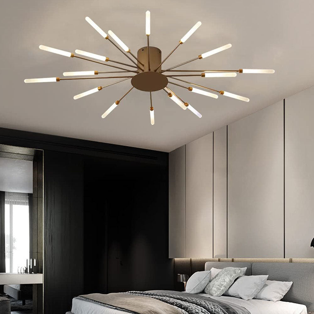 Lámpara de Techo LED Creativa de Múltiples Cabezas para Dormitorio - Iluminación Moderna y Eficiente en Hierro 13