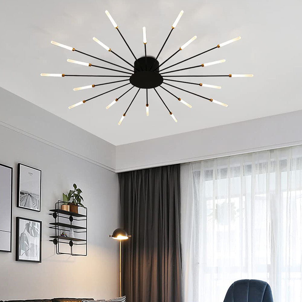 Lámpara de Techo LED Creativa de Múltiples Cabezas para Dormitorio - Iluminación Moderna y Eficiente en Hierro 16