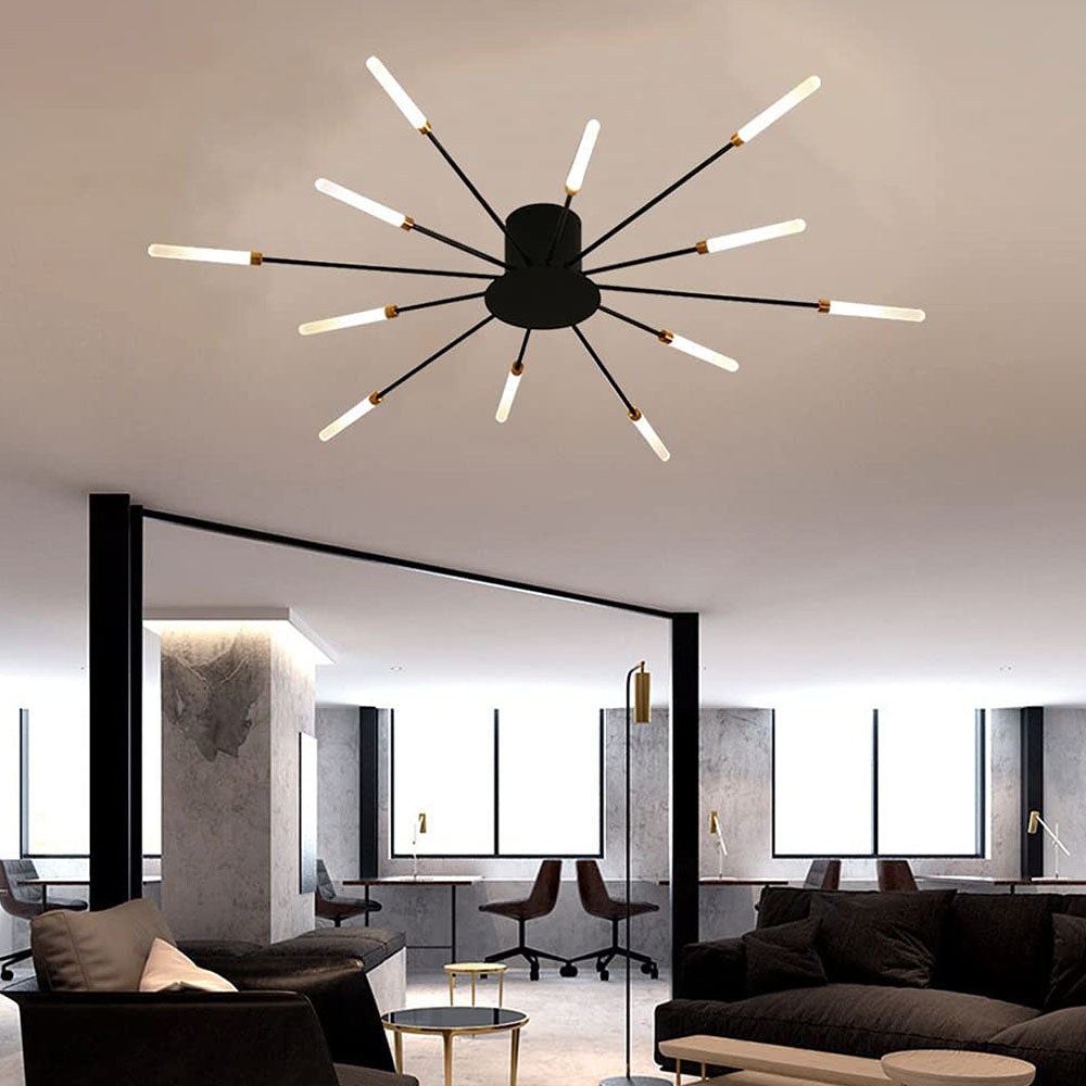 Lámpara de Techo LED Creativa de Múltiples Cabezas para Dormitorio - Iluminación Moderna y Eficiente en Hierro 3