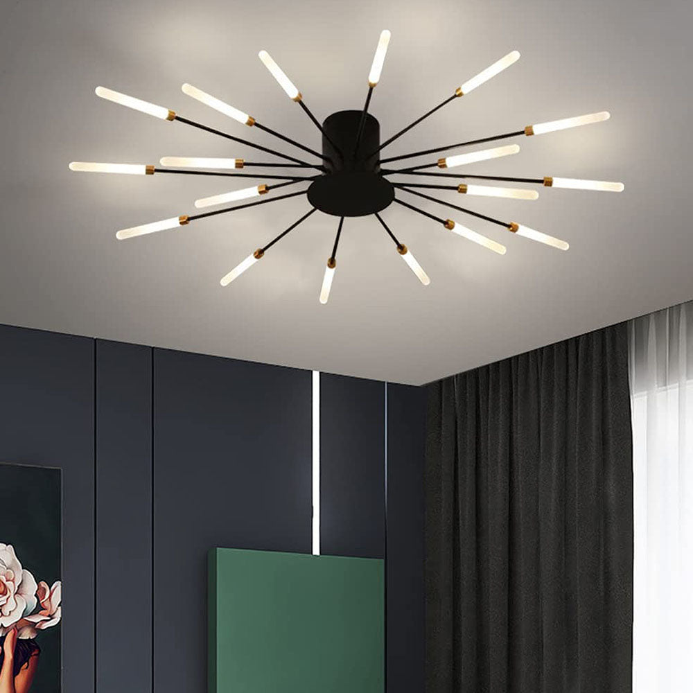 Lámpara de Techo LED Creativa de Múltiples Cabezas para Dormitorio - Iluminación Moderna y Eficiente en Hierro 8