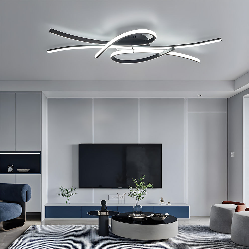 Lámpara de Techo LED Creativa en Forma de Notas Musicales para Sala de Estar - Diseño Moderno y Eficiencia Energética 0