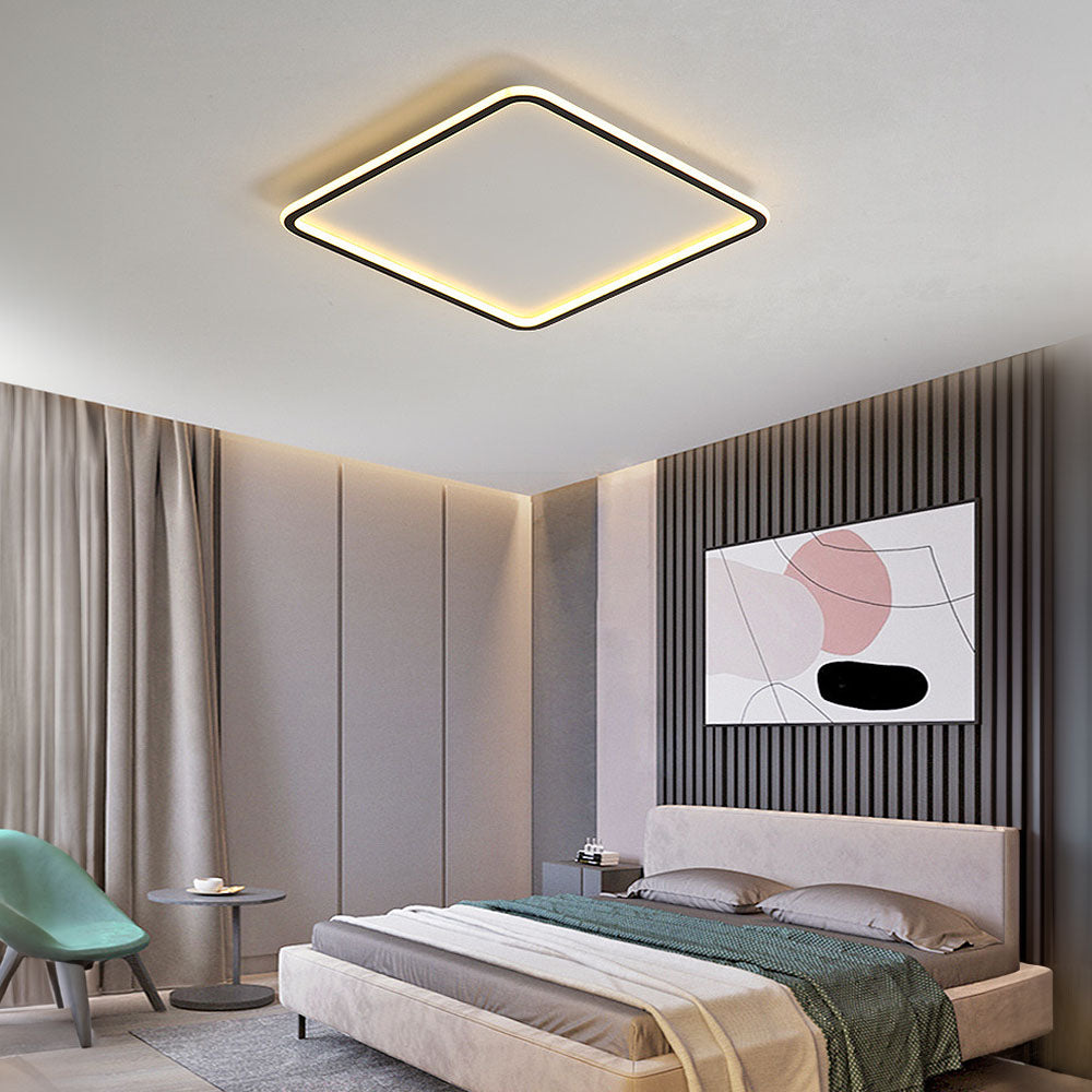 Lámpara de Techo LED Cuadrada Geométrica para Dormitorio - Diseño Moderno y Eficiente 2