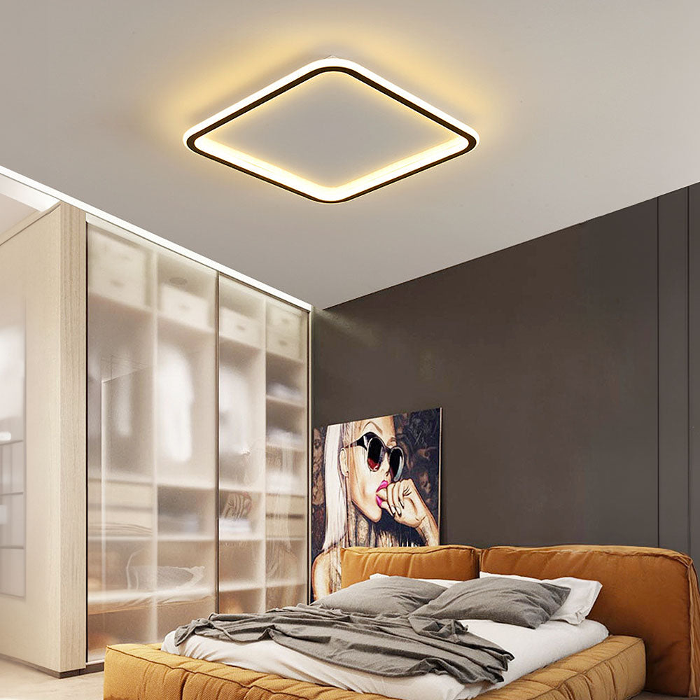 Lámpara de Techo LED Cuadrada Geométrica para Dormitorio - Diseño Moderno y Eficiente 3