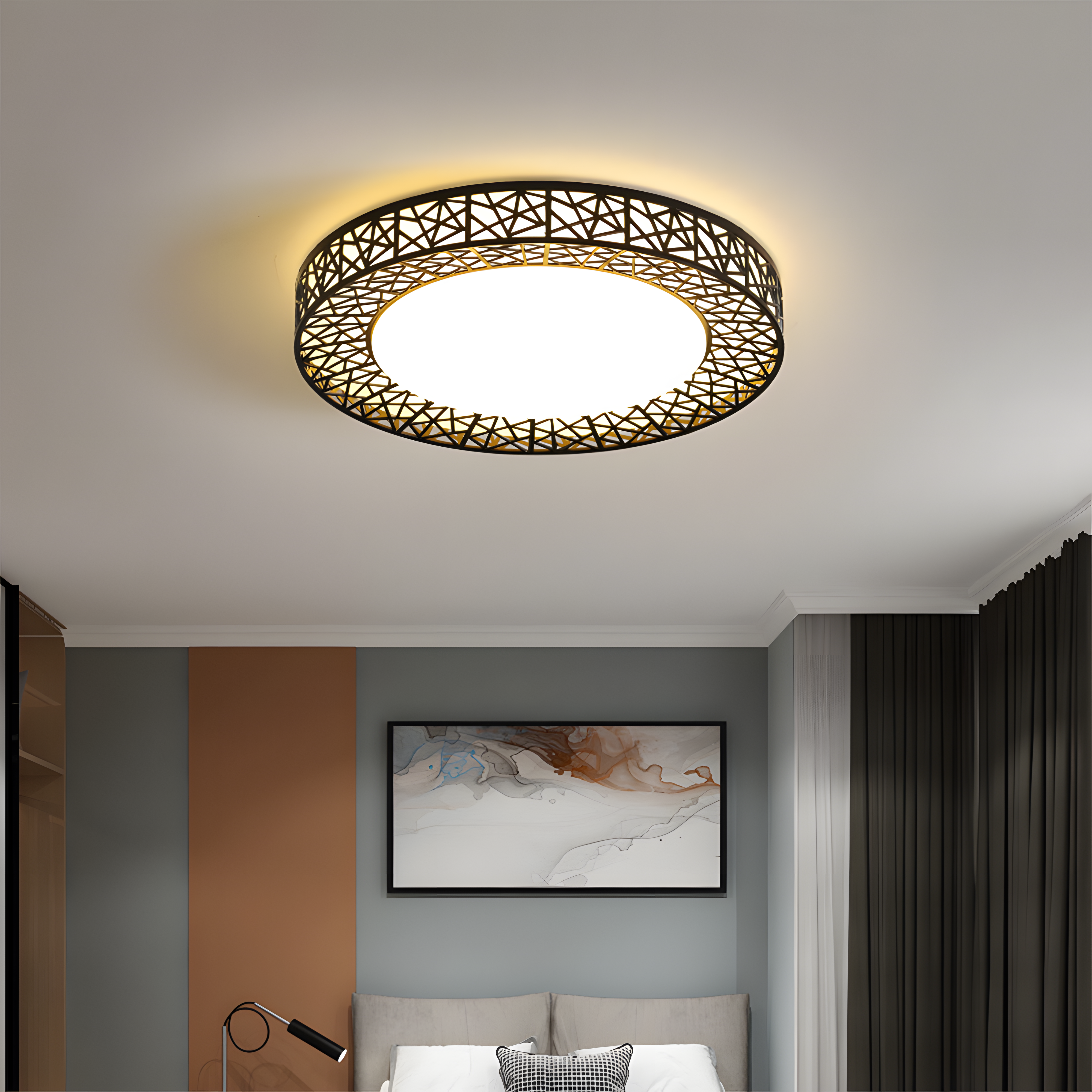 Lámpara de Techo LED Industrial Moderna para Sala de Estar - Diseño Contemporáneo y Eficiencia Energética 0