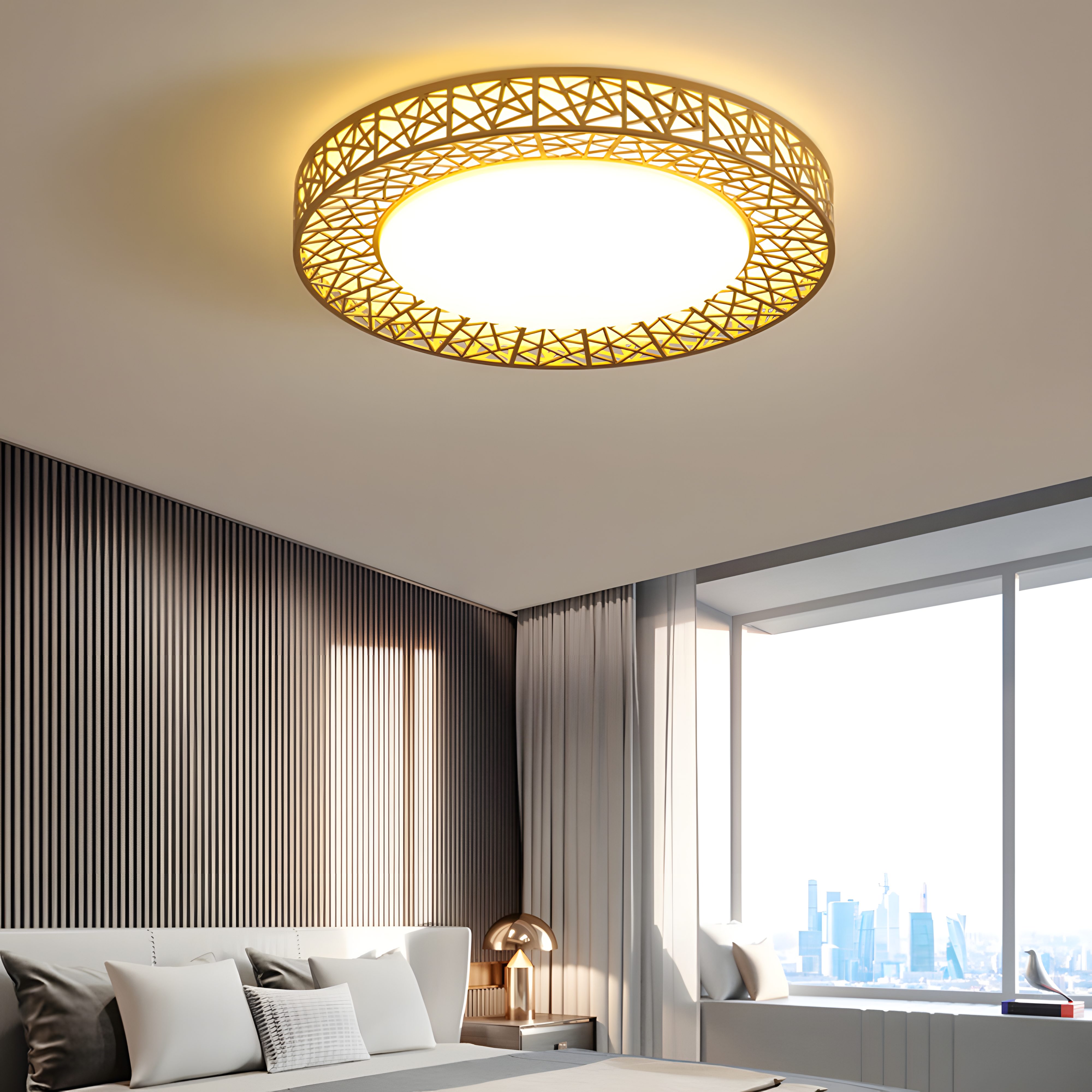 Lámpara de Techo LED Industrial Moderna para Sala de Estar - Diseño Contemporáneo y Eficiencia Energética 9