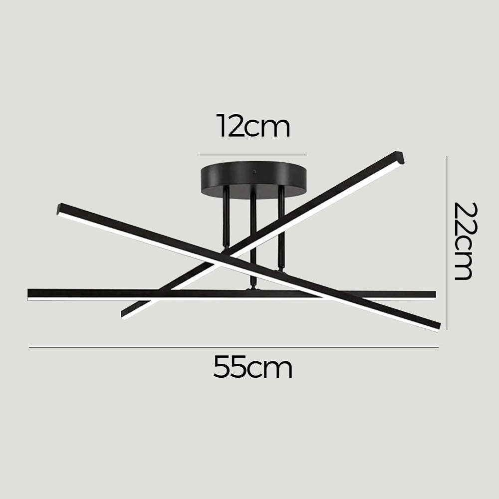 Lámpara de Techo LED Minimalista Semi Flush para Sala de Estar, Diseño Industrial, 30W, 2400 Lúmenes, Hierro Duradero 7