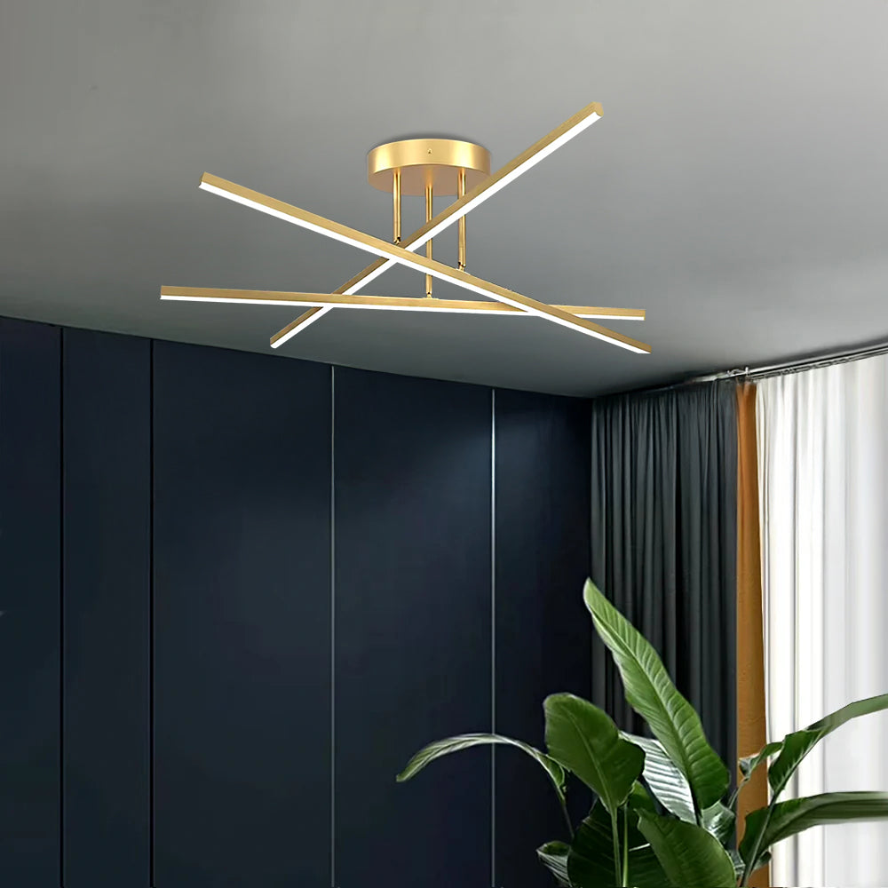 Lámpara de Techo LED Minimalista Semi Flush para Sala de Estar, Diseño Industrial, 30W, 2400 Lúmenes, Hierro Duradero 8