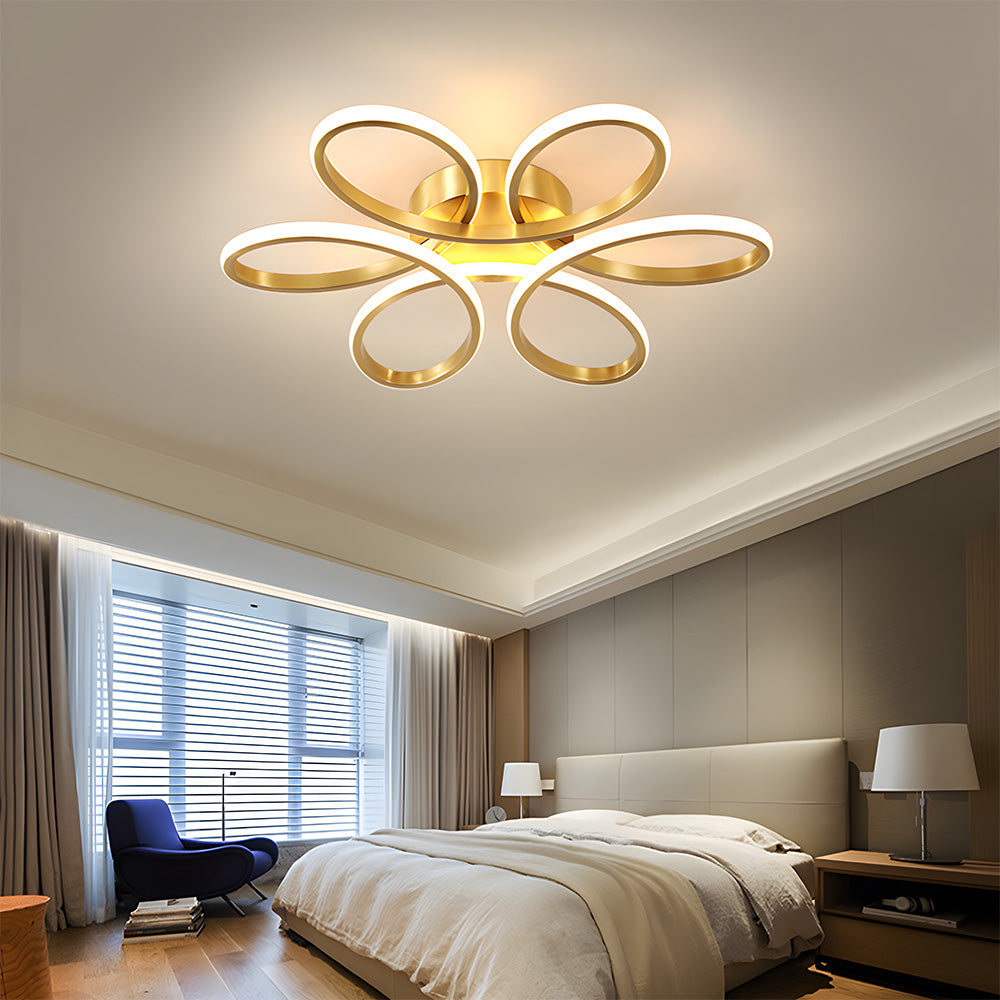 Lámpara de Techo LED Minimalista de Metal en Forma de Pétalo para Salón 10