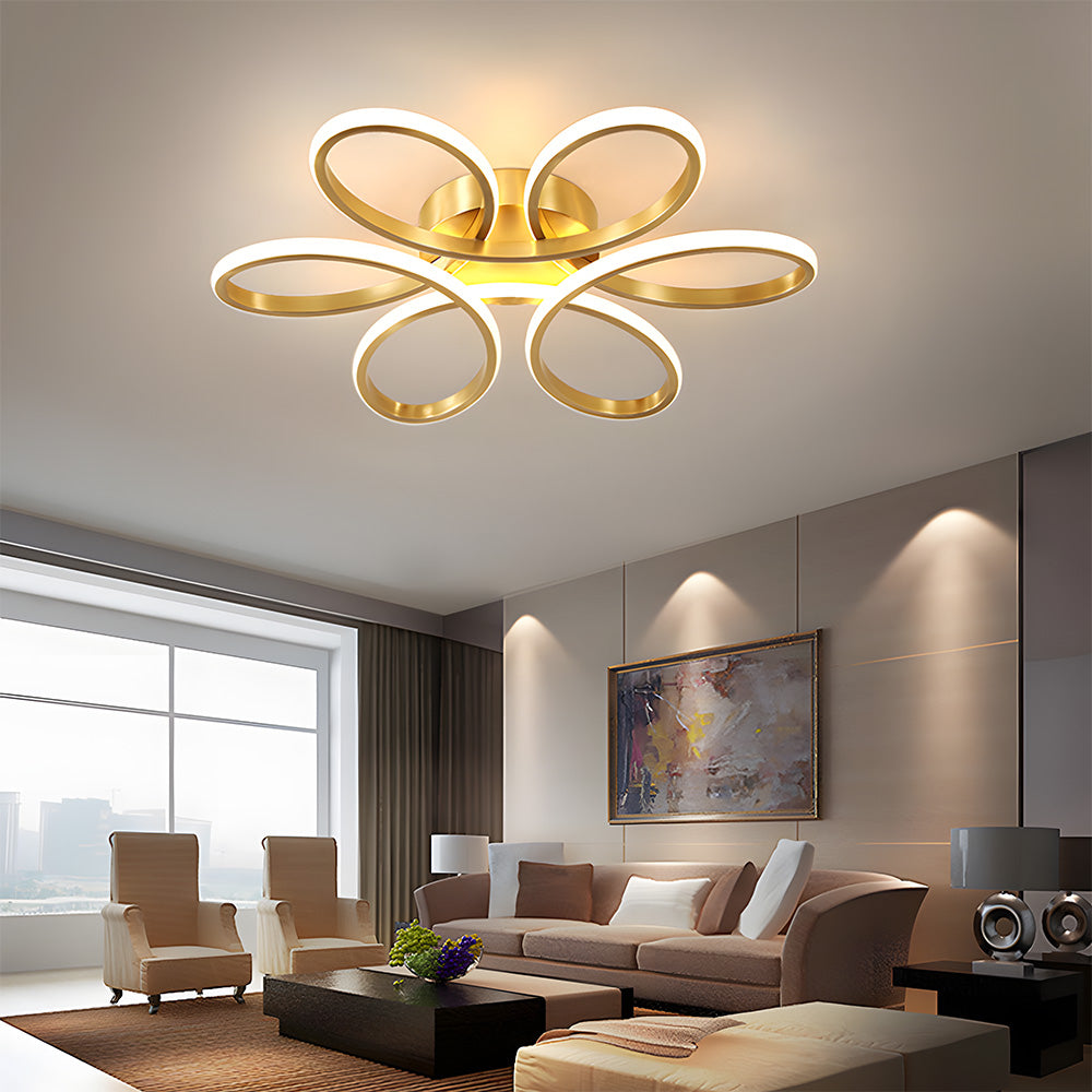 Lámpara de Techo LED Minimalista de Metal en Forma de Pétalo para Salón 11