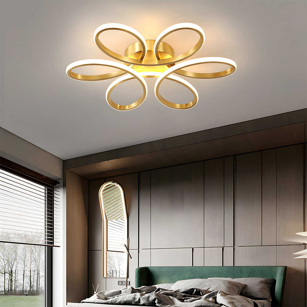 Lámpara de Techo LED Minimalista de Metal en Forma de Pétalo para Salón 12