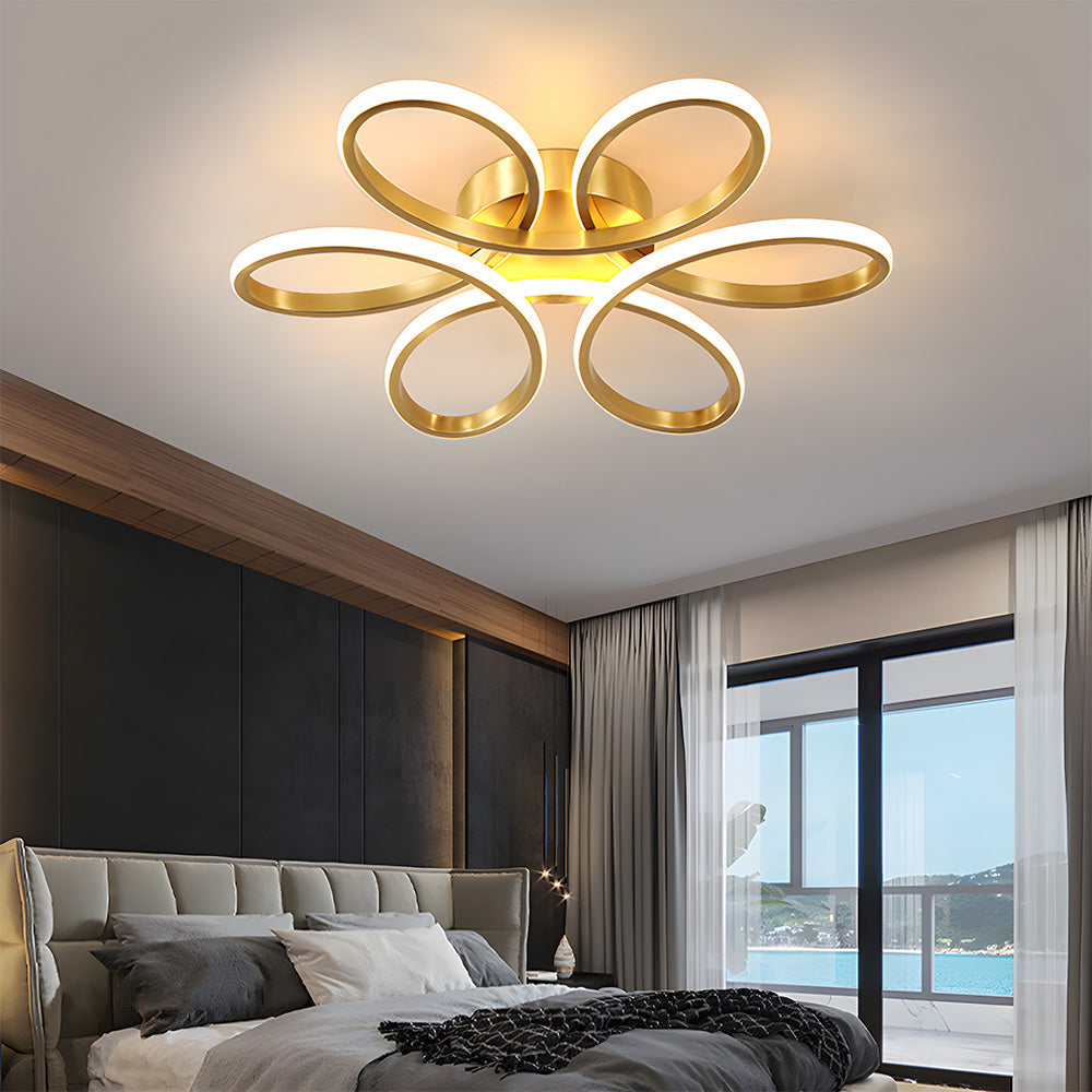 Lámpara de Techo LED Minimalista de Metal en Forma de Pétalo para Salón 14