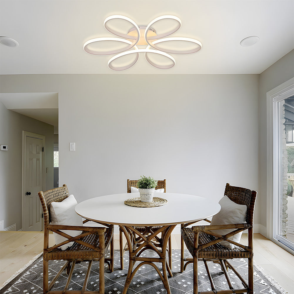 Lámpara de Techo LED Minimalista de Metal en Forma de Pétalo para Salón 8