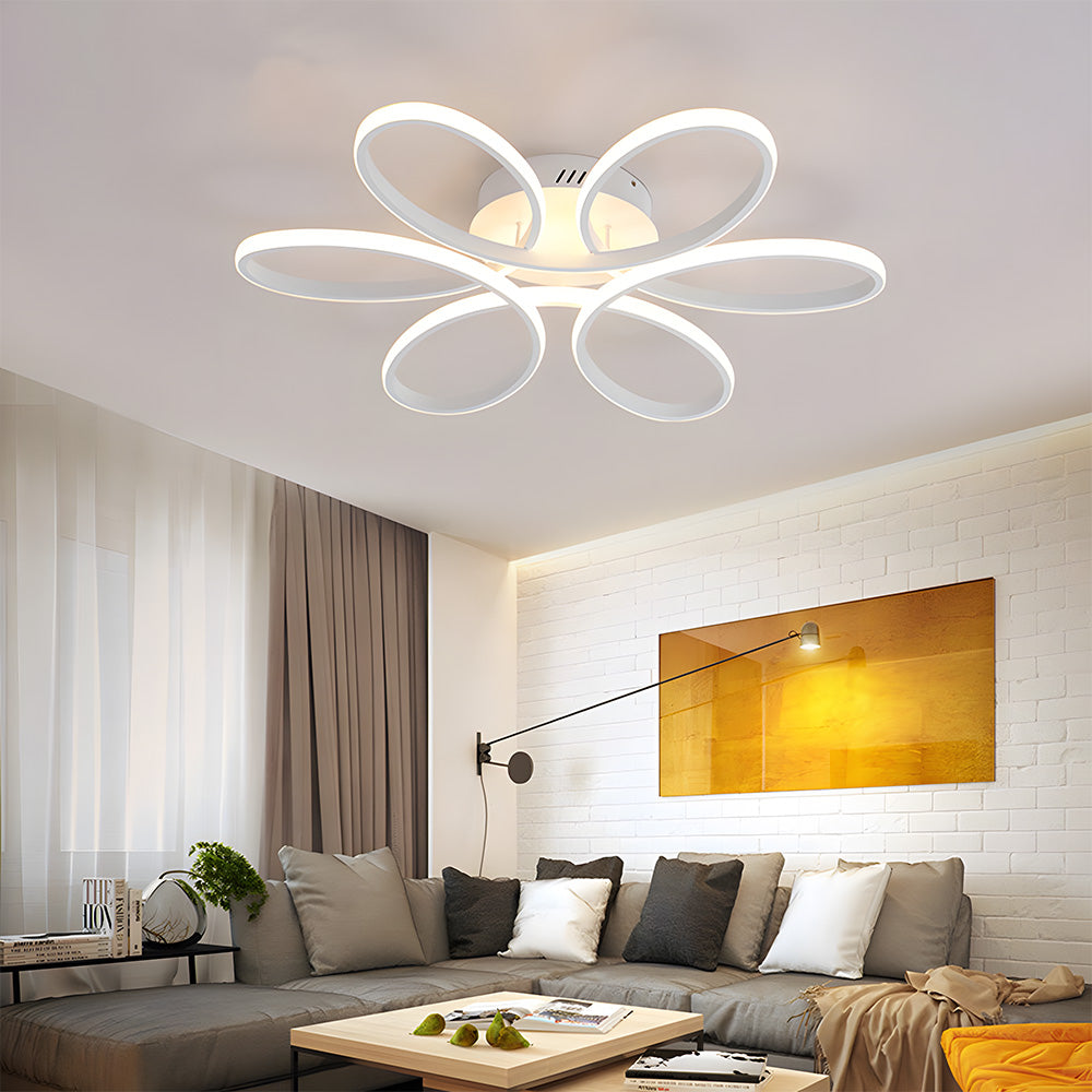 Lámpara de Techo LED Minimalista de Metal en Forma de Pétalo para Salón 9