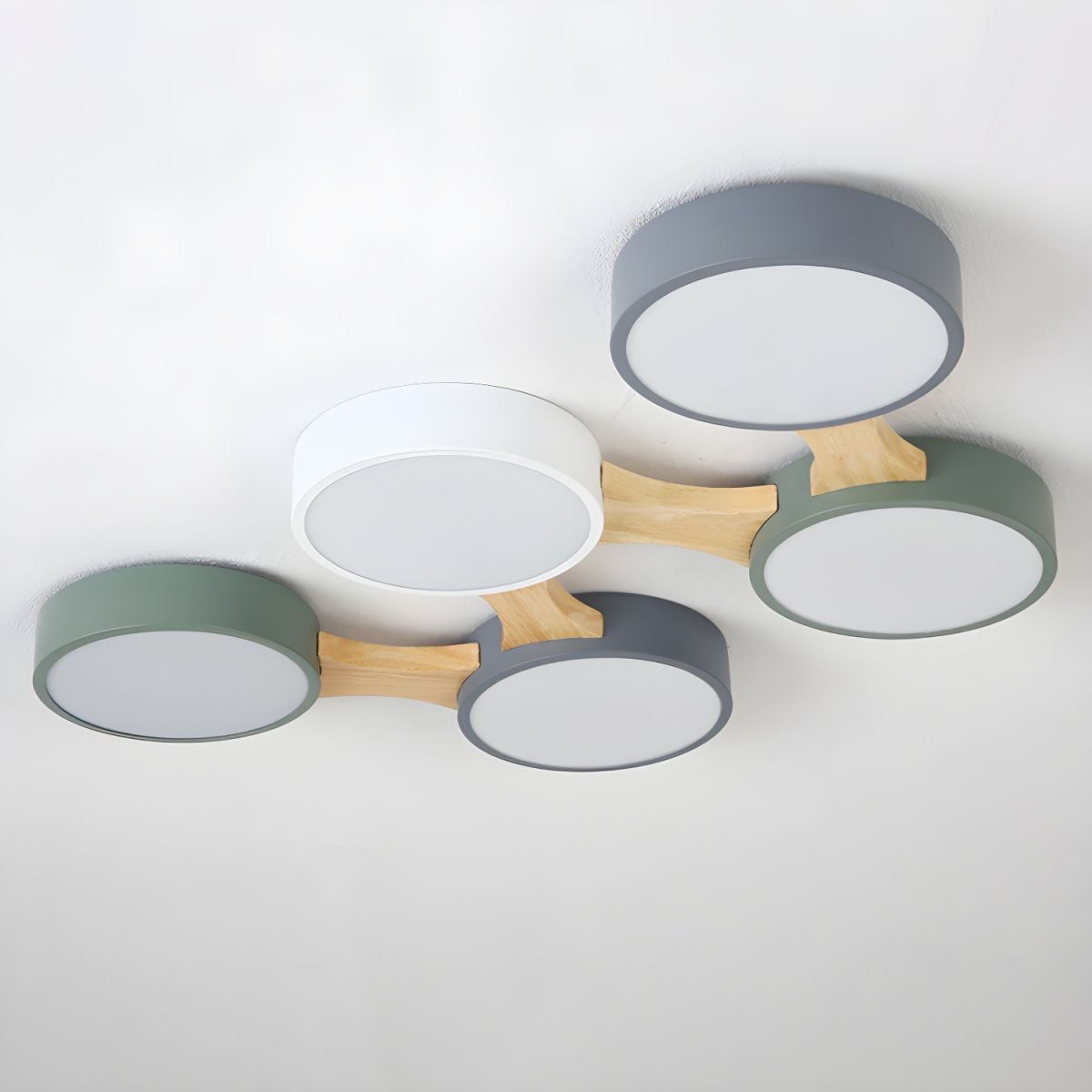 Lámpara de Techo LED Moderna Minimalista para Dormitorio, Iluminación Eficiente y Diseño Elegante, Materiales de Hierro y Madera 5
