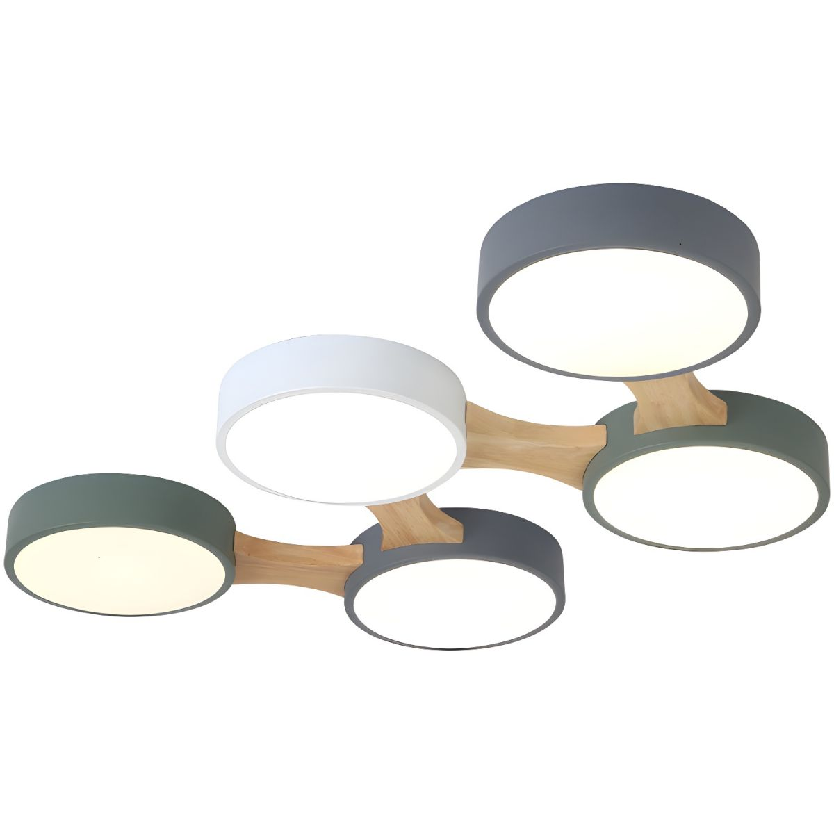 Lámpara de Techo LED Moderna Minimalista para Dormitorio, Iluminación Eficiente y Diseño Elegante, Materiales de Hierro y Madera 6