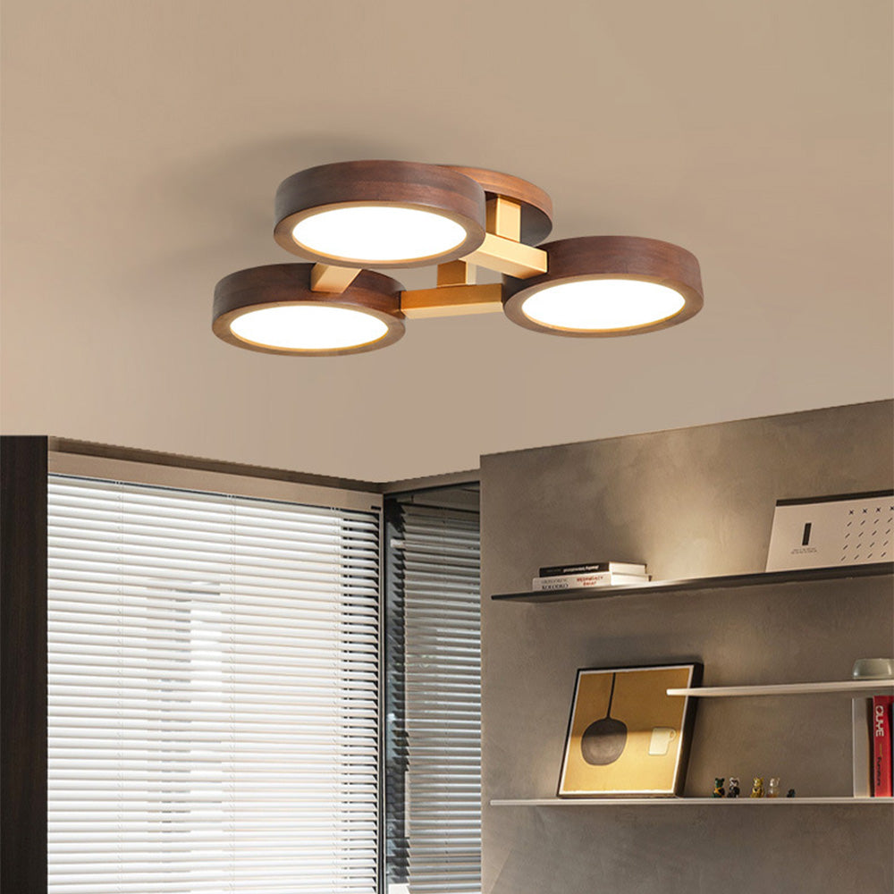 Lámpara de Techo LED Moderna de Hierro y Madera para Dormitorio – Diseño Geométrico 13